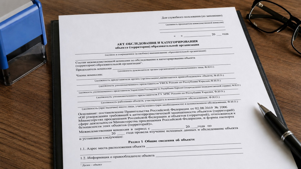 Образец акта обследования и категорирования объекта Образец акта обследования и категорирования объекта