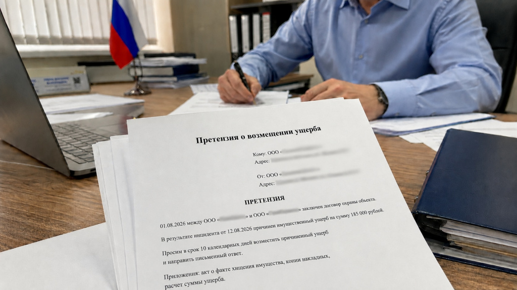 Образец претензии заказчика к частной охранной организации о возмещении ущерба Претензия заказчика к частной охранной организации о возмещении ущерба